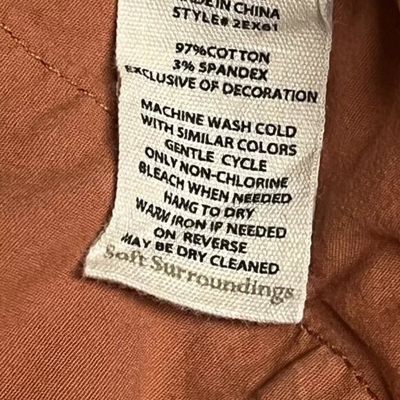 Soft Surroundings Cargo Pant S Everything Under The Sun Embroidered Roll Tab - Picture 11 of 11